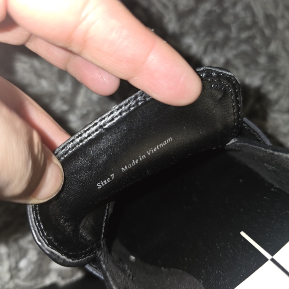 Dolce Vita Black Leather Loafers with Cream Lug Platform - Picture 5 of 5